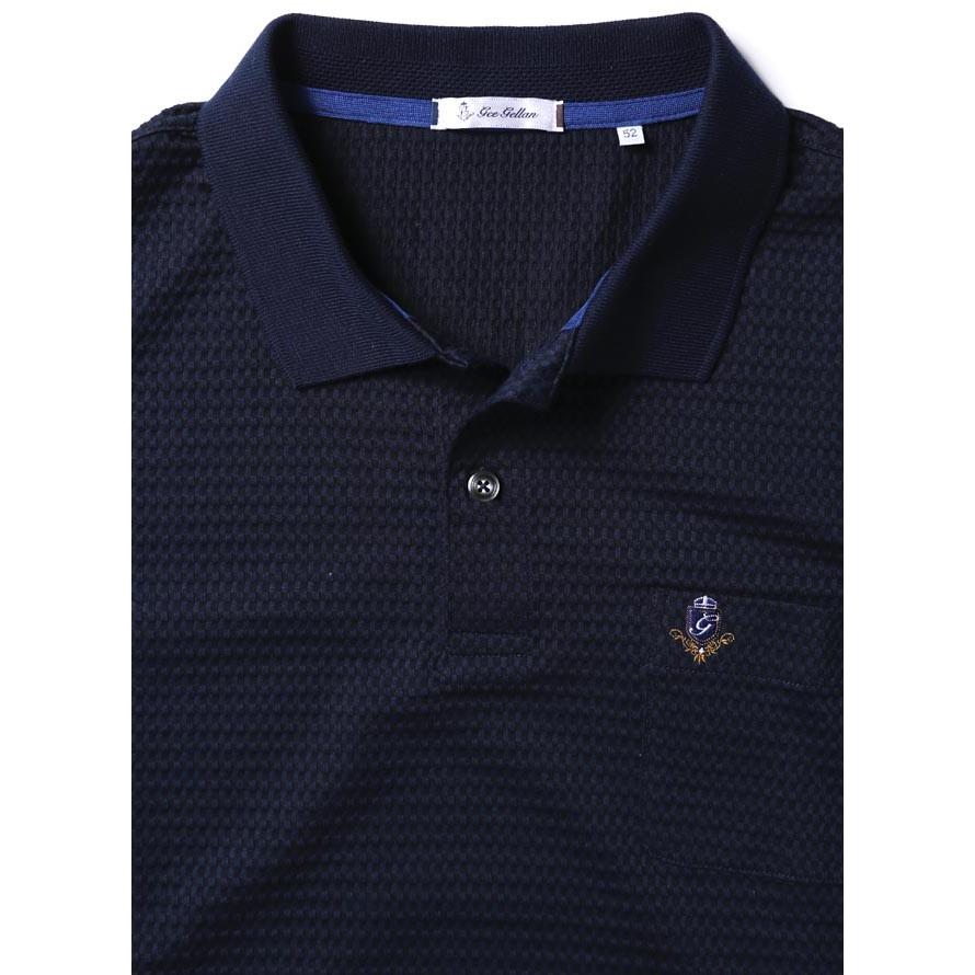 大きいサイズ ポロシャツ メンズ 胸ポケット ニット 凹凸素材 刺入り 2L 3L カジュアル 紺 春 夏 |  | 02