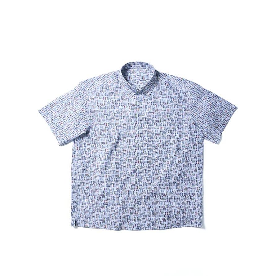 大きいサイズ 半袖シャツ カジュアルシャツ メンズ ボタンダウン 眼鏡柄 日本製 イタリア生地 3L カラフル 春 夏 |  | 01