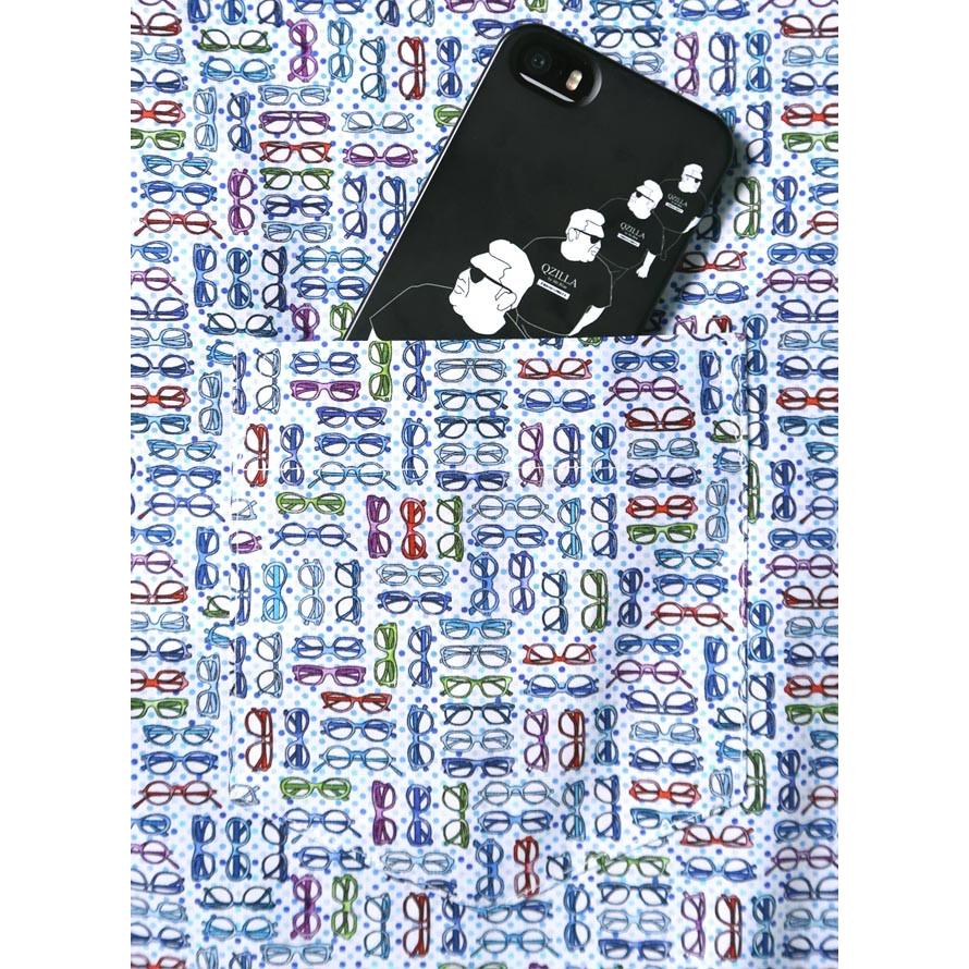 大きいサイズ 半袖シャツ カジュアルシャツ メンズ ボタンダウン 眼鏡柄 日本製 イタリア生地 3L カラフル 春 夏 |  | 03