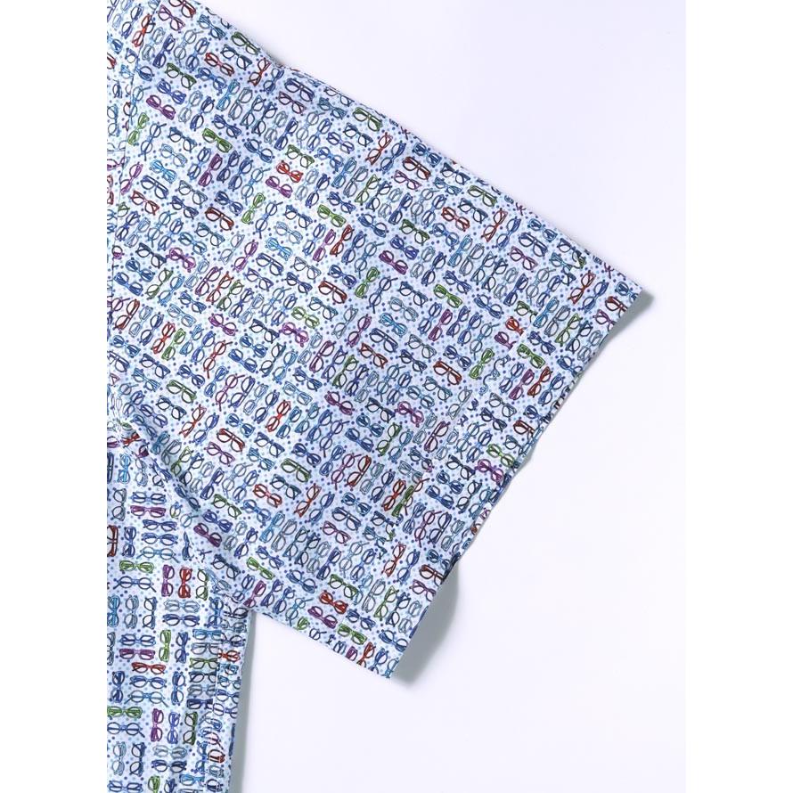 大きいサイズ 半袖シャツ カジュアルシャツ メンズ ボタンダウン 眼鏡柄 日本製 イタリア生地 3L カラフル 春 夏 |  | 04