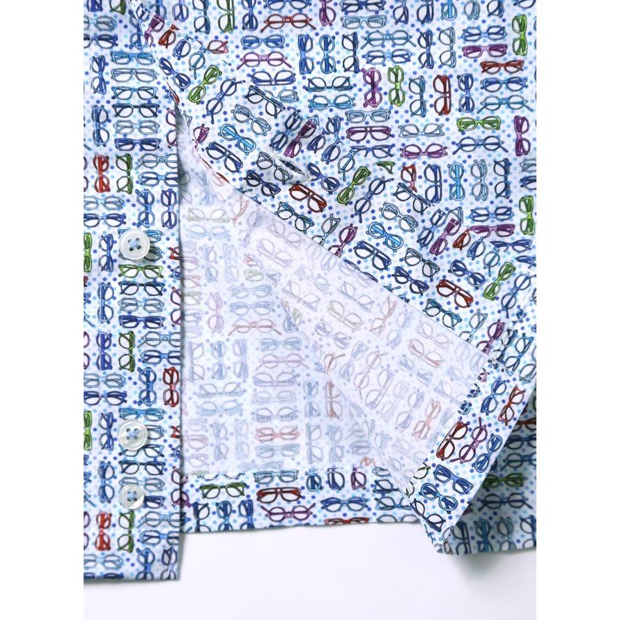 大きいサイズ 半袖シャツ カジュアルシャツ メンズ ボタンダウン 眼鏡柄 日本製 イタリア生地 3L カラフル 春 夏 |  | 06