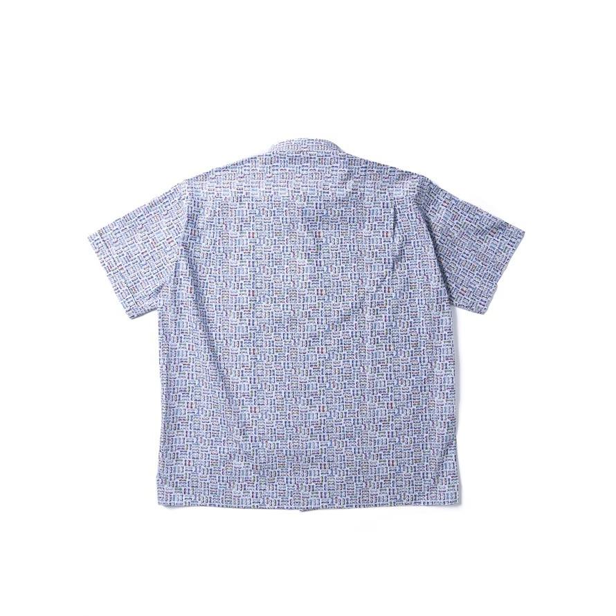 極美品✨河谷シャツ ボタンダウンシャツ カジュアル メガネ柄 マルチ