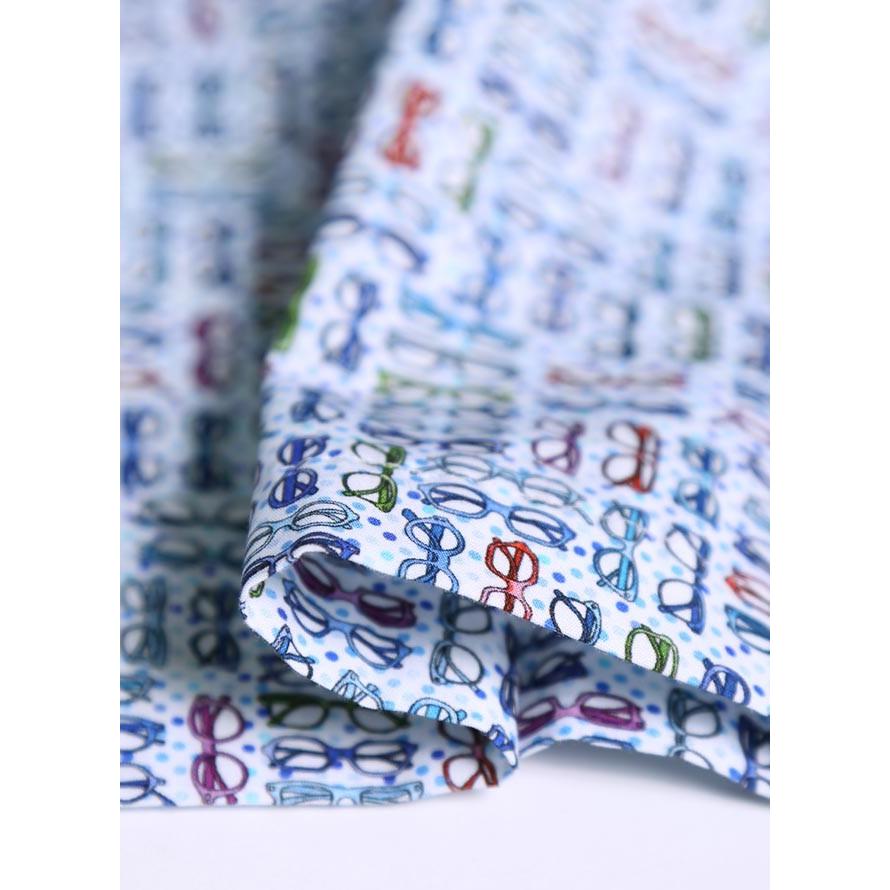 大きいサイズ 半袖シャツ カジュアルシャツ メンズ ボタンダウン 眼鏡柄 日本製 イタリア生地 3L カラフル 春 夏 |  | 08