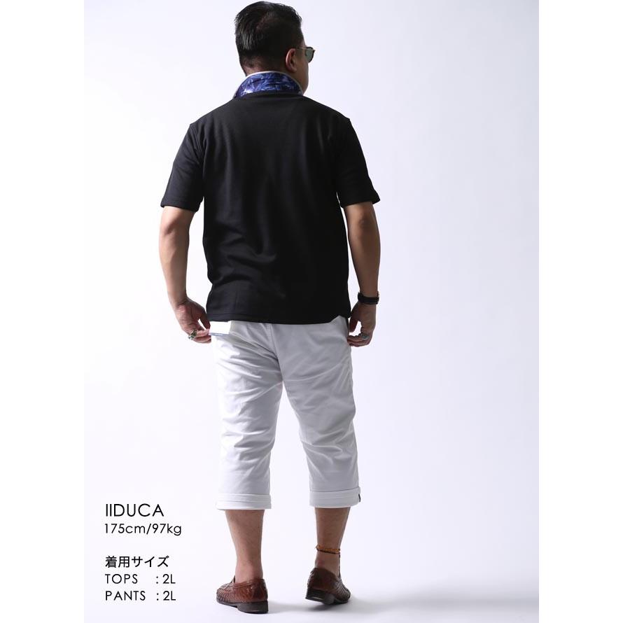 大きいサイズ ポロシャツ メンズ 胸ポケット ニット 日本製 CAPRI(カプリ)ポイント花柄 2L 3Lカジュアル ゴルフ 黒 春 夏 |  | 12