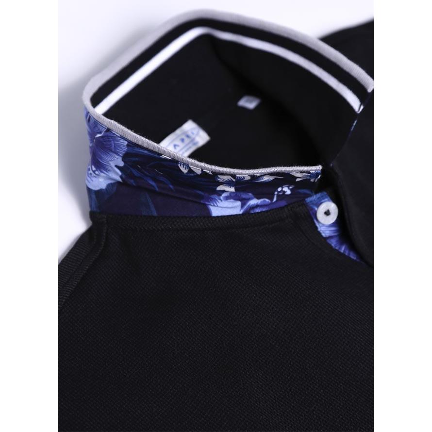 大きいサイズ ポロシャツ メンズ 胸ポケット ニット 日本製 CAPRI(カプリ)ポイント花柄 2L 3Lカジュアル ゴルフ 黒 春 夏 |  | 07