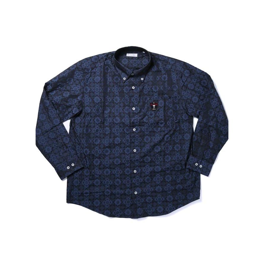 大きいサイズ 長袖シャツ カジュアルシャツ メンズ ボタンダウン CAPRI(カプリ) 幾何学模様 日本製 限定1点 2L(50) 紺 秋 冬 |  | 01