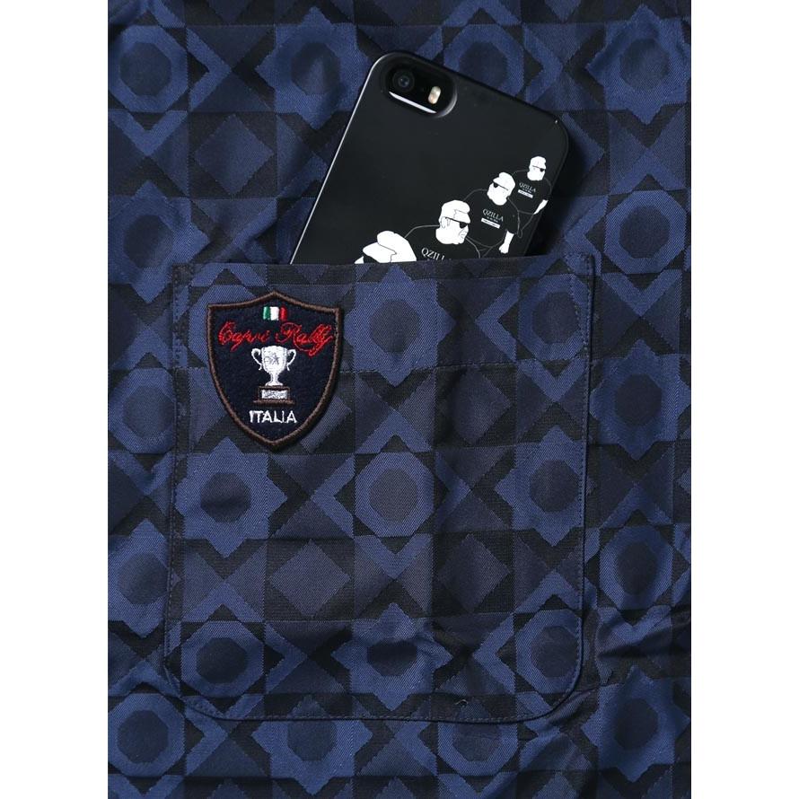 大きいサイズ 長袖シャツ カジュアルシャツ メンズ ボタンダウン CAPRI(カプリ) 幾何学模様 日本製 限定1点 2L(50) 紺 秋 冬 |  | 03