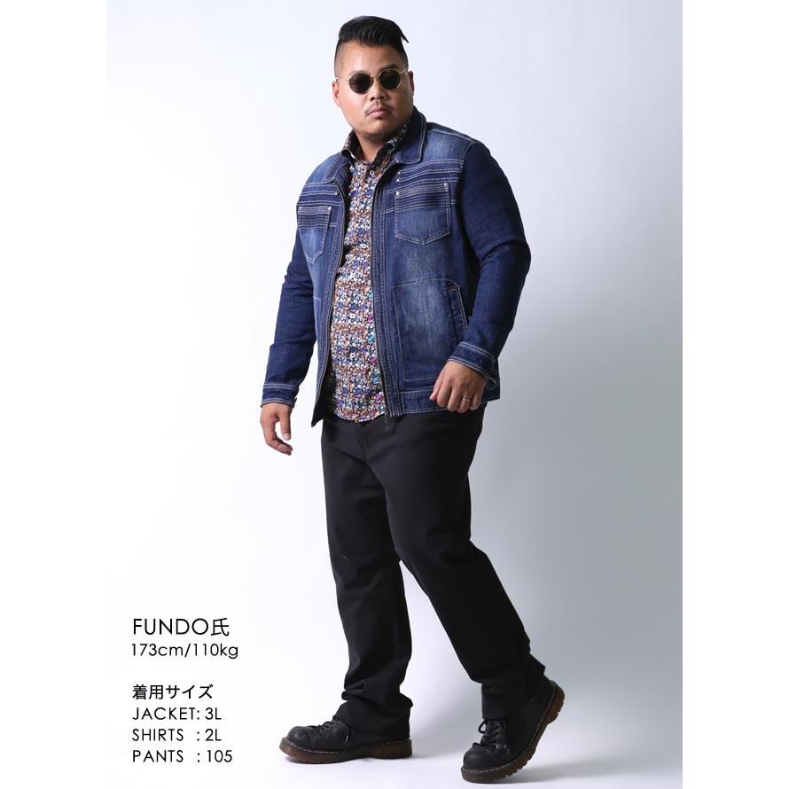 大きいサイズ 長袖シャツ カジュアルシャツ メンズ ボタンダウン barasssi カジノ柄 日本製 限定1点 2L 3L    紺 秋 冬 |  | 11