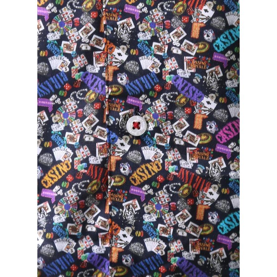 大きいサイズ 長袖シャツ カジュアルシャツ メンズ ボタンダウン barasssi カジノ柄 日本製 限定1点 2L 3L    紺 秋 冬 |  | 06