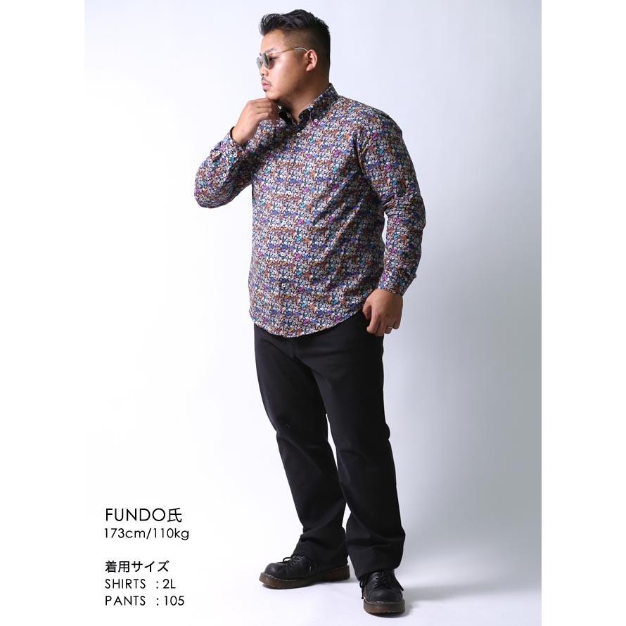 大きいサイズ 長袖シャツ カジュアルシャツ メンズ ボタンダウン barasssi カジノ柄 日本製 限定1点 2L 3L    紺 秋 冬 |  | 07