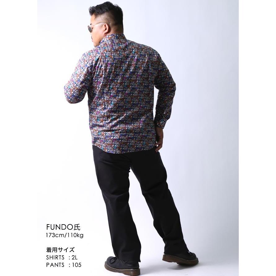 大きいサイズ 長袖シャツ カジュアルシャツ メンズ ボタンダウン barasssi カジノ柄 日本製 限定1点 2L 3L    紺 秋 冬 |  | 08