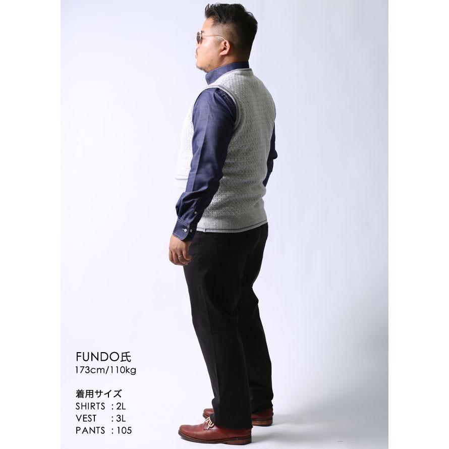 大きいサイズ ニットベスト メンズ CAPRI(カプリ) ワッペン付き アンゴラ混 日本製 限定1点 2L 3L 灰 秋 冬 |  | 09