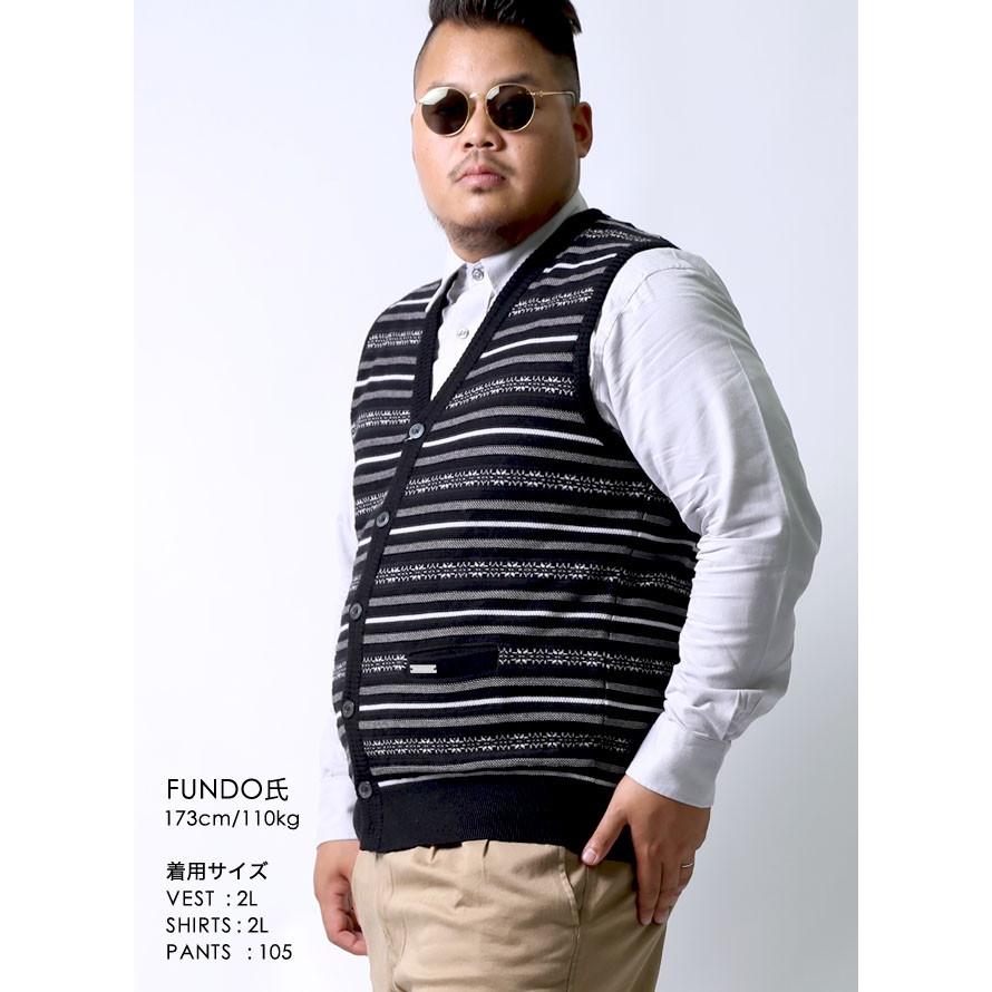 大きいサイズ ニット セーター メンズ ベスト Vittorio Carini(ビットリオ カリーニ) ウール 日本製 限定1点 2L(50) 白 紺 黒 秋 冬 |  | 13