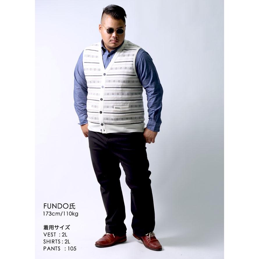 大きいサイズ ニット セーター メンズ ベスト Vittorio Carini(ビットリオ カリーニ) ウール 日本製 限定1点 2L(50) 白 紺 黒 秋 冬 |  | 15