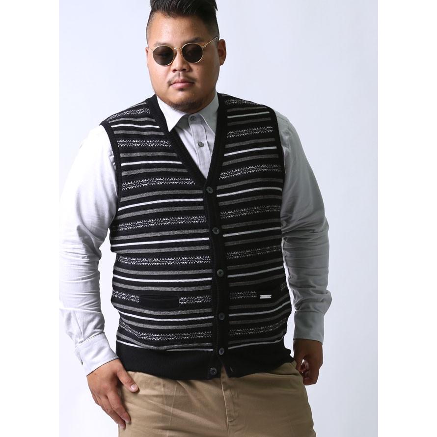 大きいサイズ ニット セーター メンズ ベスト Vittorio Carini(ビットリオ カリーニ) ウール 日本製 限定1点 2L(50) 白 紺 黒 秋 冬 |  | 03