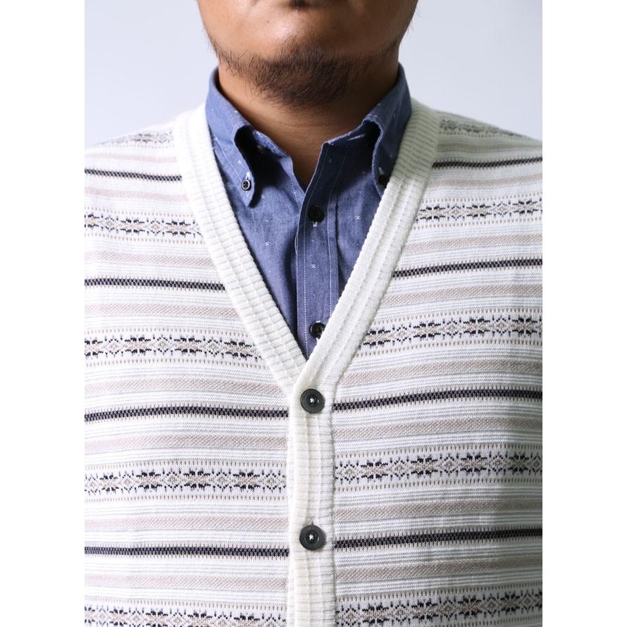 大きいサイズ ニット セーター メンズ ベスト Vittorio Carini(ビットリオ カリーニ) ウール 日本製 限定1点 2L(50) 白 紺 黒 秋 冬 |  | 04