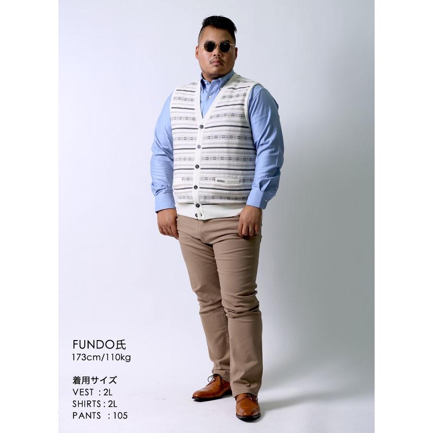 大きいサイズ ニット セーター メンズ ベスト Vittorio Carini(ビットリオ カリーニ) ウール 日本製 限定1点 2L(50) 白 紺 黒 秋 冬 |  | 09