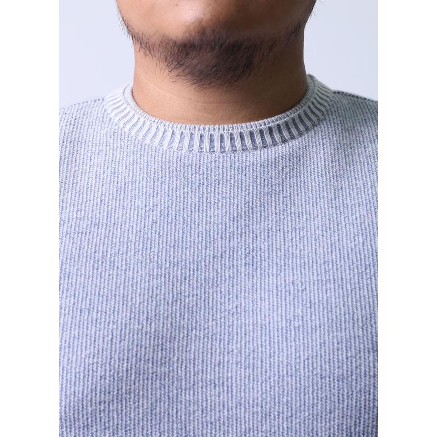 大きいサイズ ニット セーター メンズ Uネック クルーネック gee gellan(ジーゲラン) シルク混 色落ち風 2L(50) カジュアル 青 秋 冬 |  | 02