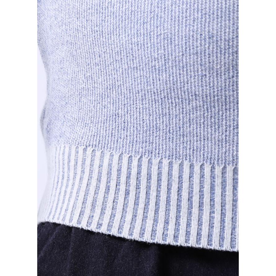 大きいサイズ ニット セーター メンズ Uネック クルーネック gee gellan(ジーゲラン) シルク混 色落ち風 2L(50) カジュアル 青 秋 冬 |  | 03