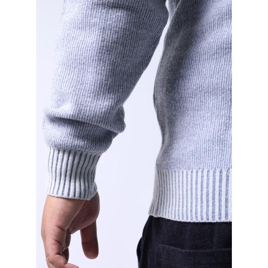 大きいサイズ ニット セーター メンズ Uネック クルーネック gee gellan(ジーゲラン) シルク混 色落ち風 2L(50) カジュアル 青 秋 冬 |  | 04