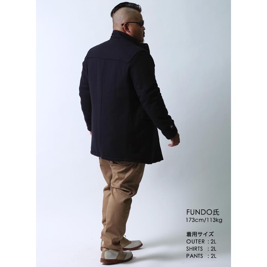 大きいサイズ 中綿コート メンズ ハーフコート VAGIIE(バジエ) ツイード ウール フード脱着式 2L カジュアル 紺　黒 秋 冬 |  | 19