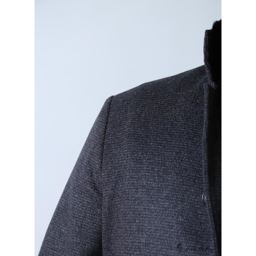 大きいサイズ ステンカラーコート メンズ ハーフコート Gee Gellan 日本製 ラビットファー アンゴラ 2L(50) 3L(52) フォーマル 秋 冬 |  | 03