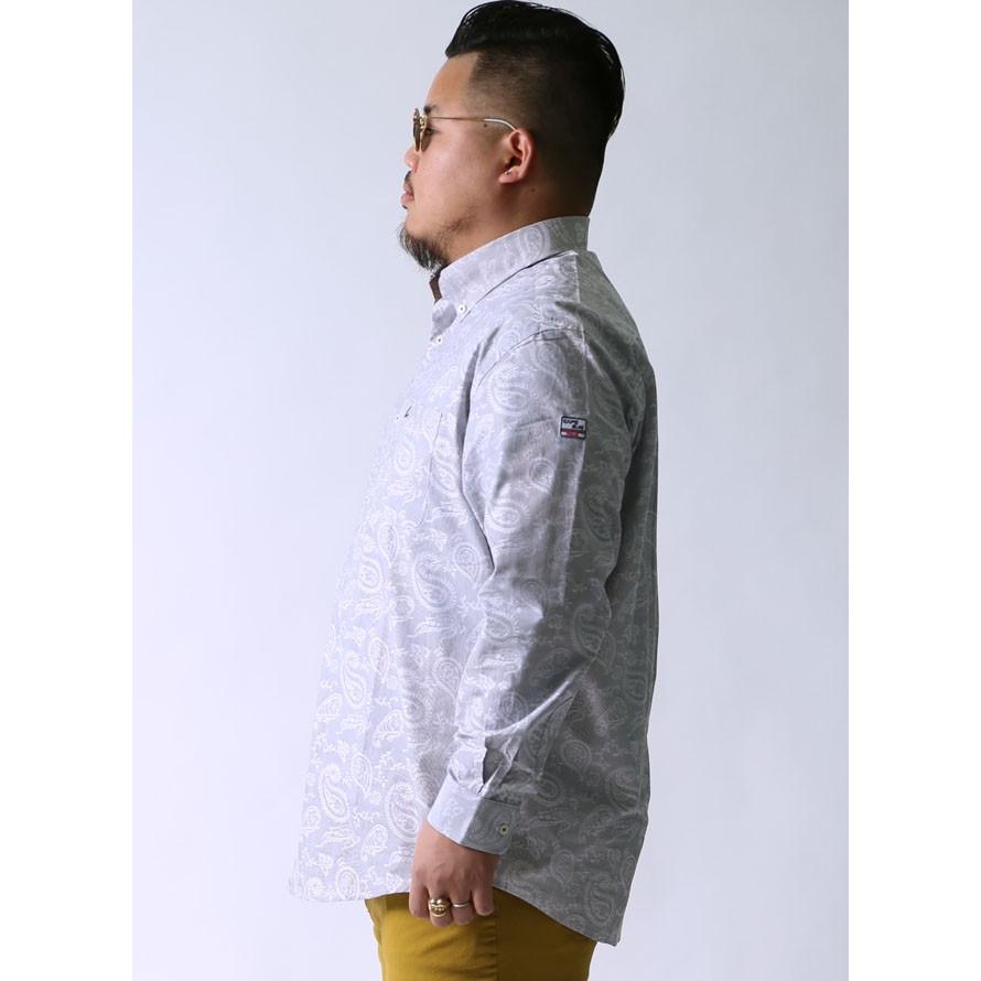大きいサイズ 長袖シャツ カジュアルシャツ メンズ ボタンダウン CAPRI(カプリ) ペイズリー柄 日本製 3L(52)    カジュアル 白 春 夏 | HIROKO KOSHINO | 02