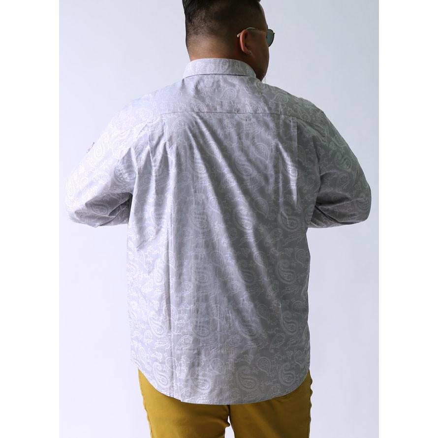 大きいサイズ 長袖シャツ カジュアルシャツ メンズ ボタンダウン CAPRI(カプリ) ペイズリー柄 日本製 3L(52)    カジュアル 白 春 夏 | HIROKO KOSHINO | 03