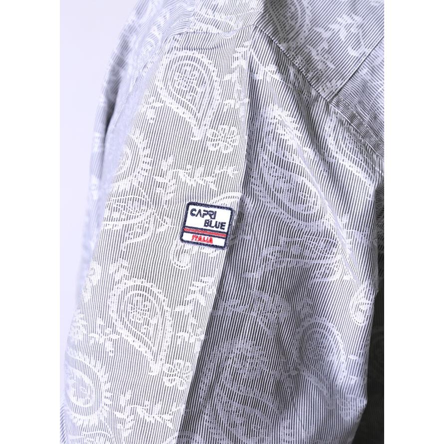 大きいサイズ 長袖シャツ カジュアルシャツ メンズ ボタンダウン CAPRI(カプリ) ペイズリー柄 日本製 3L(52)    カジュアル 白 春 夏 | HIROKO KOSHINO | 05