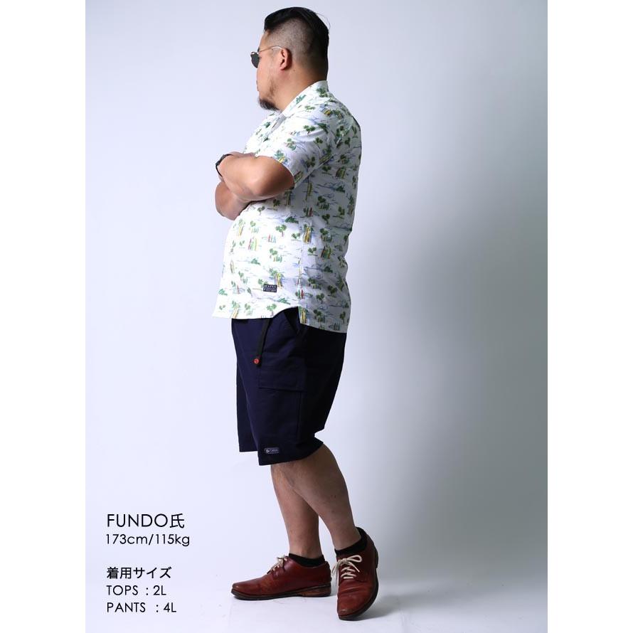 大きいサイズ 半袖シャツ カジュアルシャツ メンズ 開襟 オープンカラー アロハシャツ CAPRI(カプリ) 南国柄 2L(50)     紺 白 春 夏 |  | 09