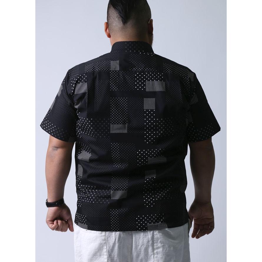 大きいサイズ 半袖シャツ カジュアルシャツ メンズ  Vittorio Carini(ビットリオ カリーニ) ドット柄 2L(50)     白 黒 紺 春 夏 |  | 08