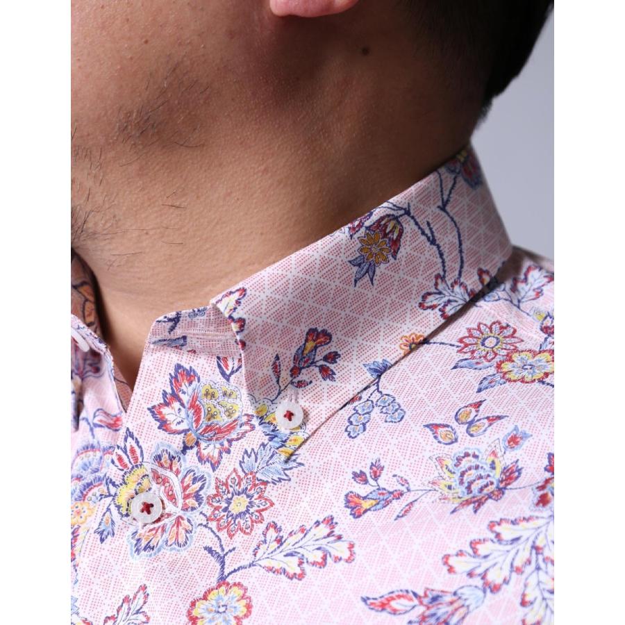 大きいサイズ 長袖シャツ ボタンダウンシャツ メンズ Capri カプリ 花柄 ボタニカル 日本製 2l 3l カジュアル グレー ピンク 春 秋 It053 大きいサイズ専門店 Qzilla 通販 Yahoo ショッピング