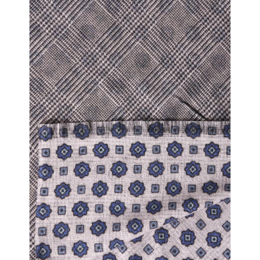 大きいサイズ ストール メンズ ウールマフラー MA.AL.BI.(マルビ) グレンチェック×小花柄 カジュアル 秋 冬 |  | 01