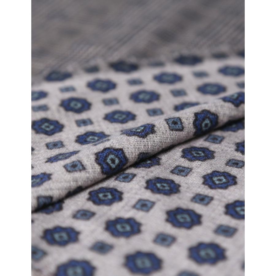 大きいサイズ ストール メンズ ウールマフラー MA.AL.BI.(マルビ) グレンチェック×小花柄 カジュアル 秋 冬 |  | 02