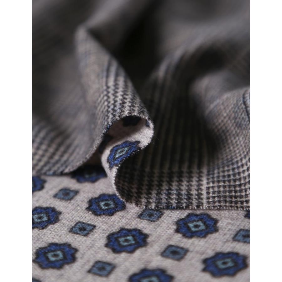 大きいサイズ ストール メンズ ウールマフラー MA.AL.BI.(マルビ) グレンチェック×小花柄 カジュアル 秋 冬 |  | 03