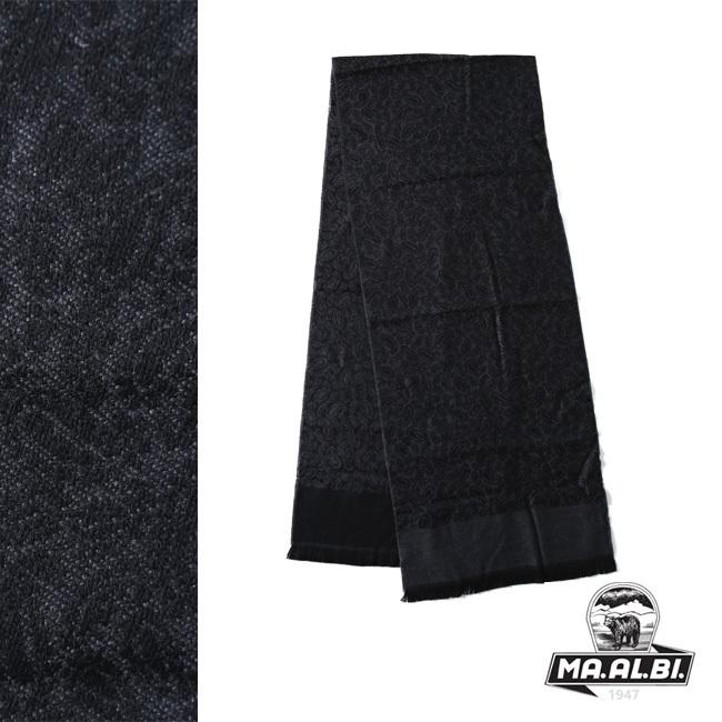 大きいサイズ ストール メンズ マフラー MA.AL.BI.(マルビ) ペイズリー柄 カジュアル 黒 秋 冬 | 