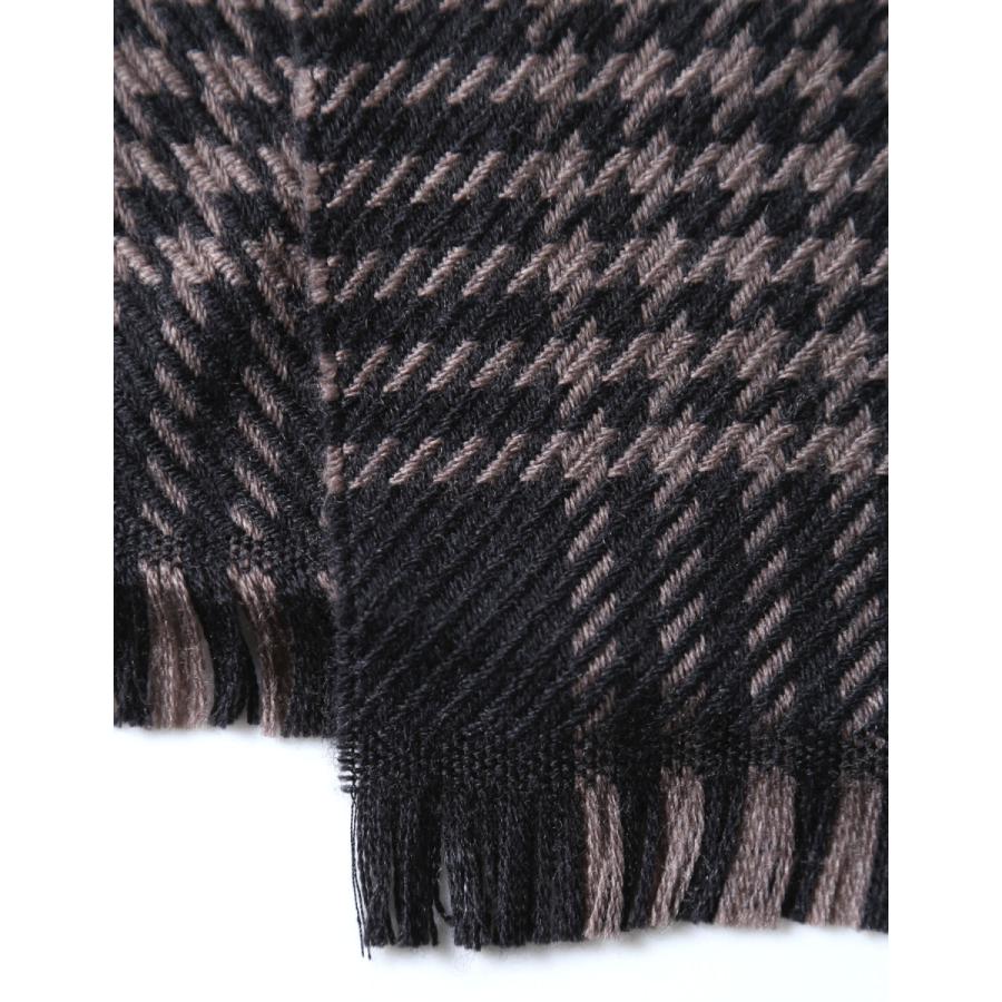 大きいサイズ ストール メンズ  マフラー MA.AL.BI.(マルビ) 千鳥柄 F    カジュアル 茶色 秋 冬 |  | 01