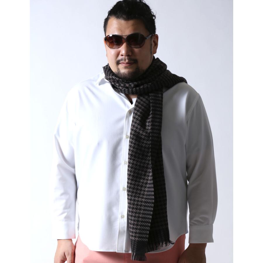 大きいサイズ ストール メンズ  マフラー MA.AL.BI.(マルビ) 千鳥柄 F    カジュアル 茶色 秋 冬 |  | 04