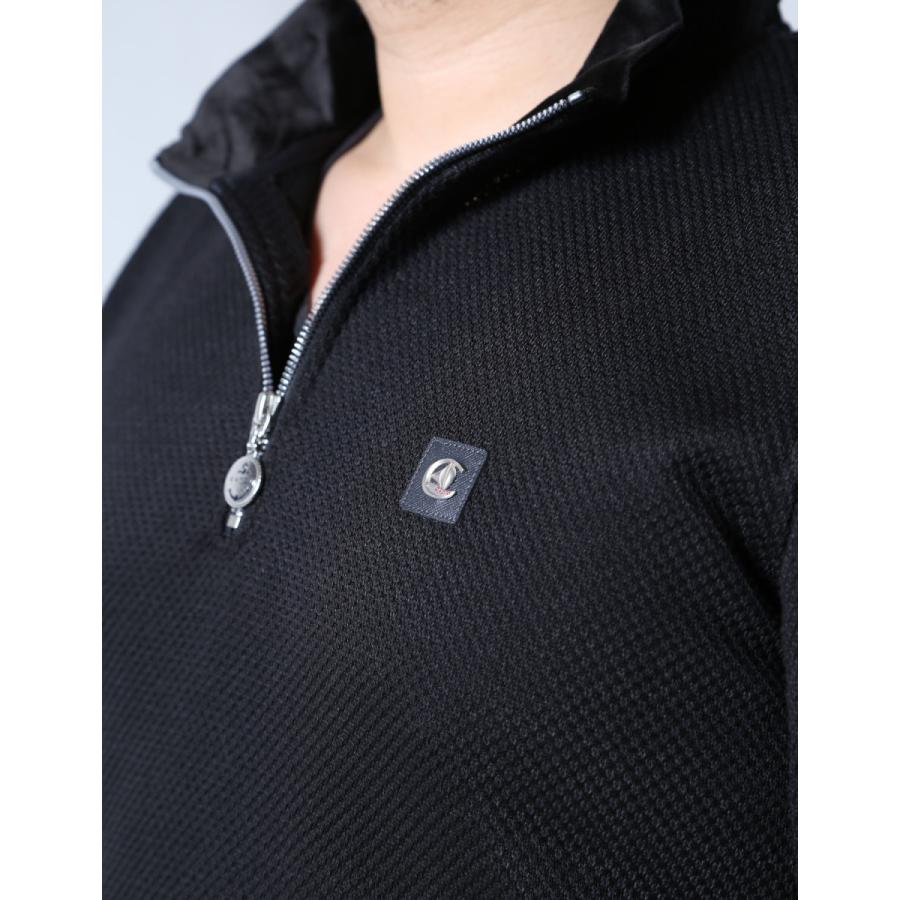 大きいサイズ ニット セーター メンズ  CAPRI(カプリ) ジップ ワッペン 2L(50) 3L(52)   カジュアル 黒 春 秋 冬 |  | 02