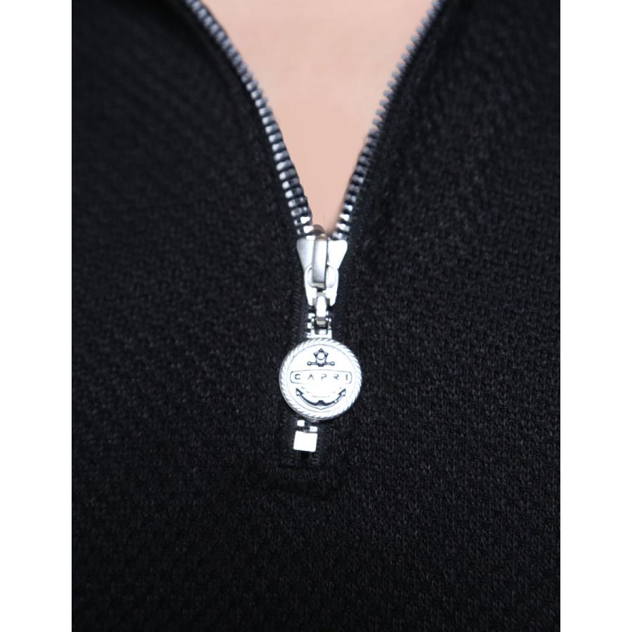 大きいサイズ ニット セーター メンズ  CAPRI(カプリ) ジップ ワッペン 2L(50) 3L(52)   カジュアル 黒 春 秋 冬 |  | 04