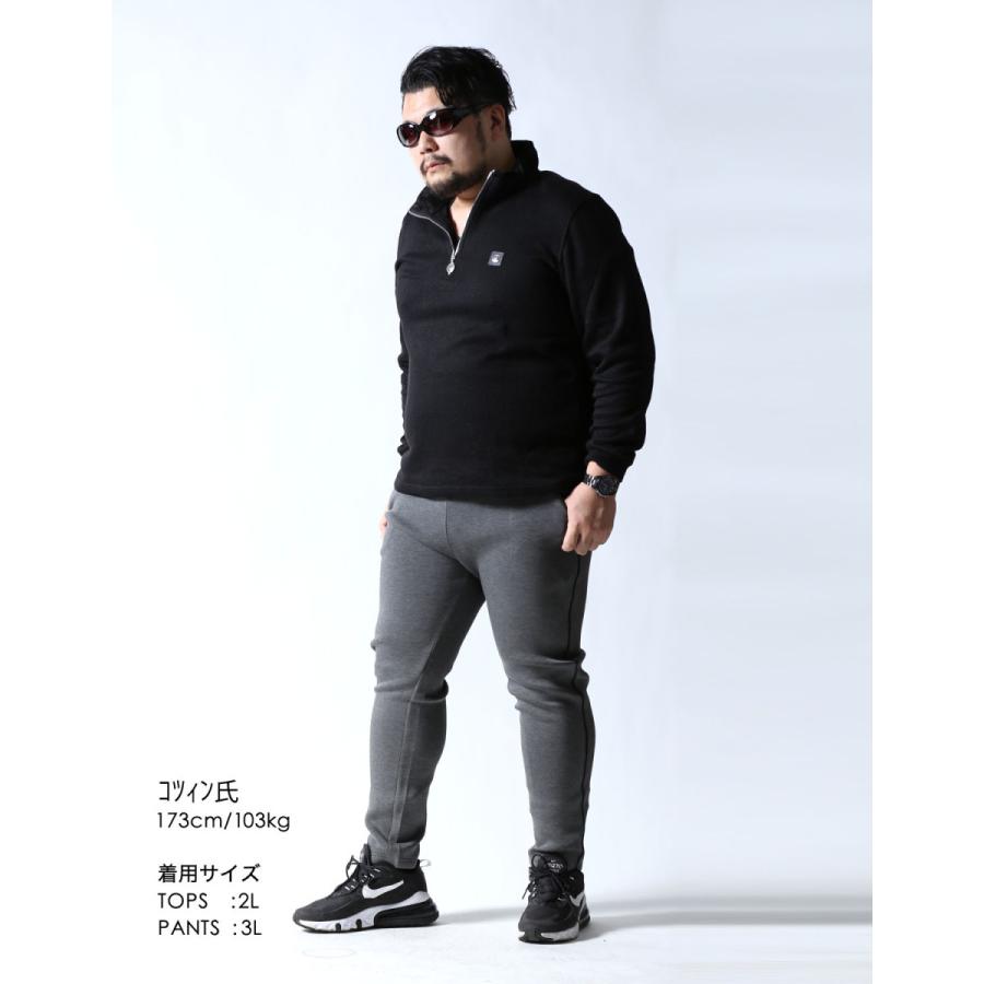 大きいサイズ ニット セーター メンズ  CAPRI(カプリ) ジップ ワッペン 2L(50) 3L(52)   カジュアル 黒 春 秋 冬 |  | 09