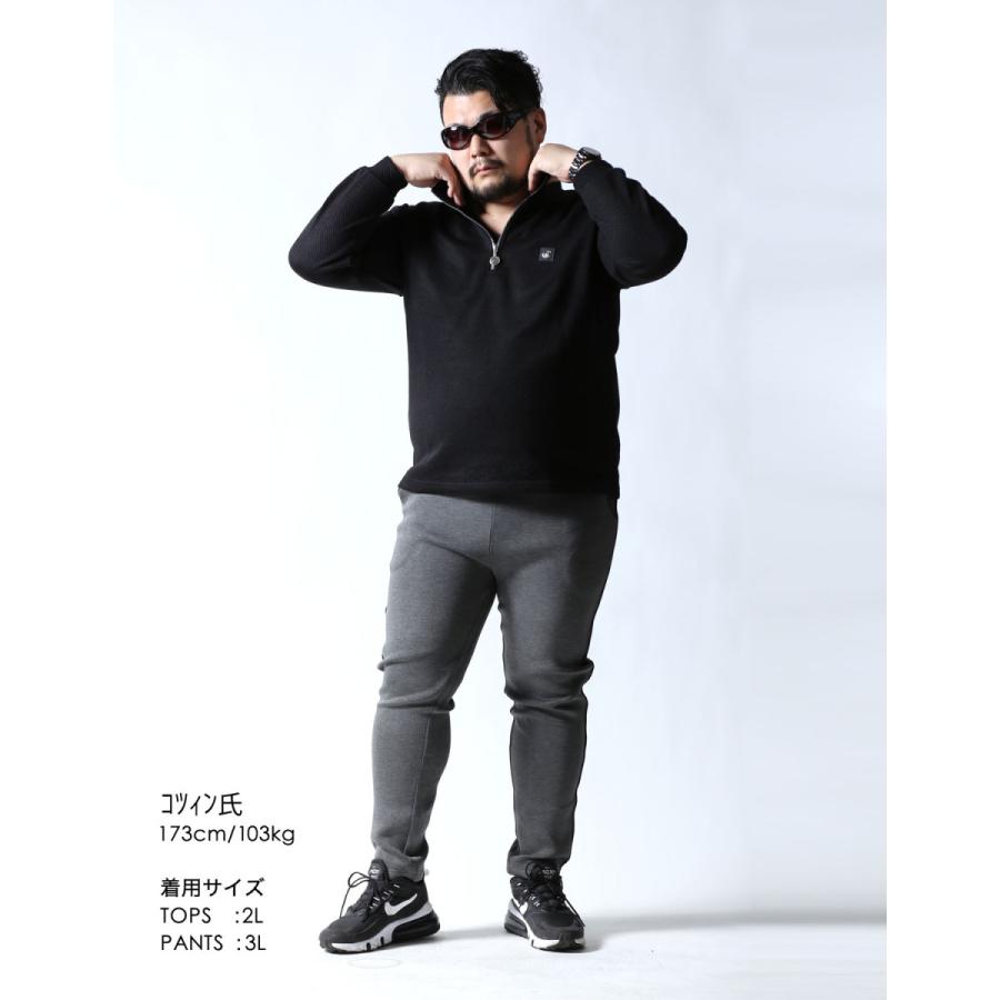 大きいサイズ ニット セーター メンズ  CAPRI(カプリ) ジップ ワッペン 2L(50) 3L(52)   カジュアル 黒 春 秋 冬 |  | 10