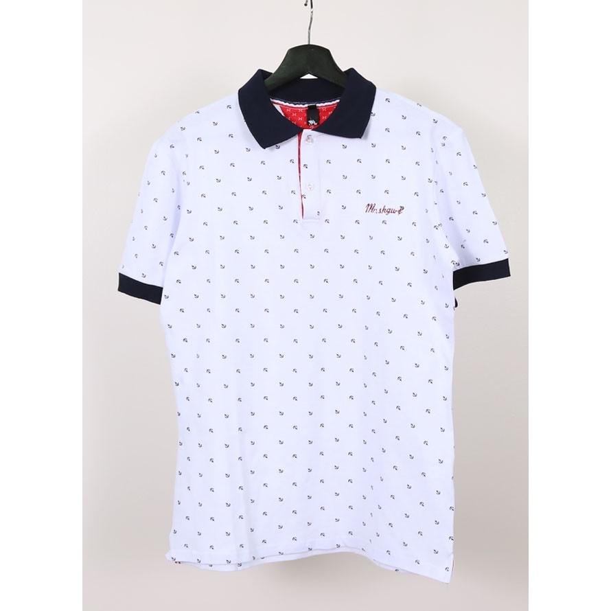 激アウトレット 返品交換不可 大きいサイズ ポロシャツ メンズ 半袖 イカリ柄 アウトレット マリン スポーツ グレー 紺 白 春 夏 秋 2L 3L 4L |  | 04