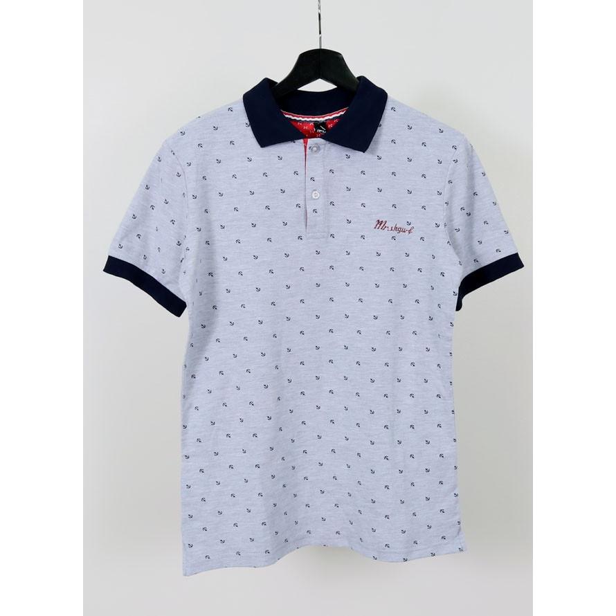 激アウトレット 返品交換不可 大きいサイズ ポロシャツ メンズ 半袖 イカリ柄 アウトレット マリン スポーツ グレー 紺 白 春 夏 秋 2L 3L 4L |  | 05