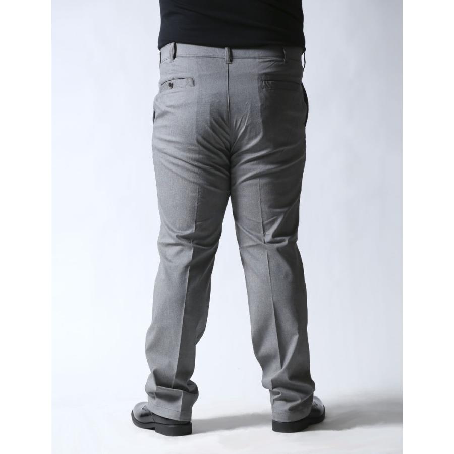 大きいサイズ スラックス メンズ ノータックパンツ 接触冷感