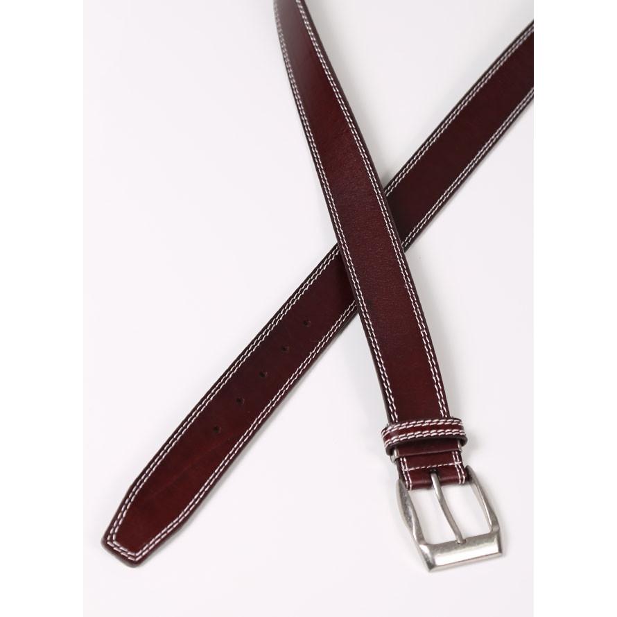 大きいサイズ メンズ ステッチ入り牛革ベルト 〜4L |  | 01