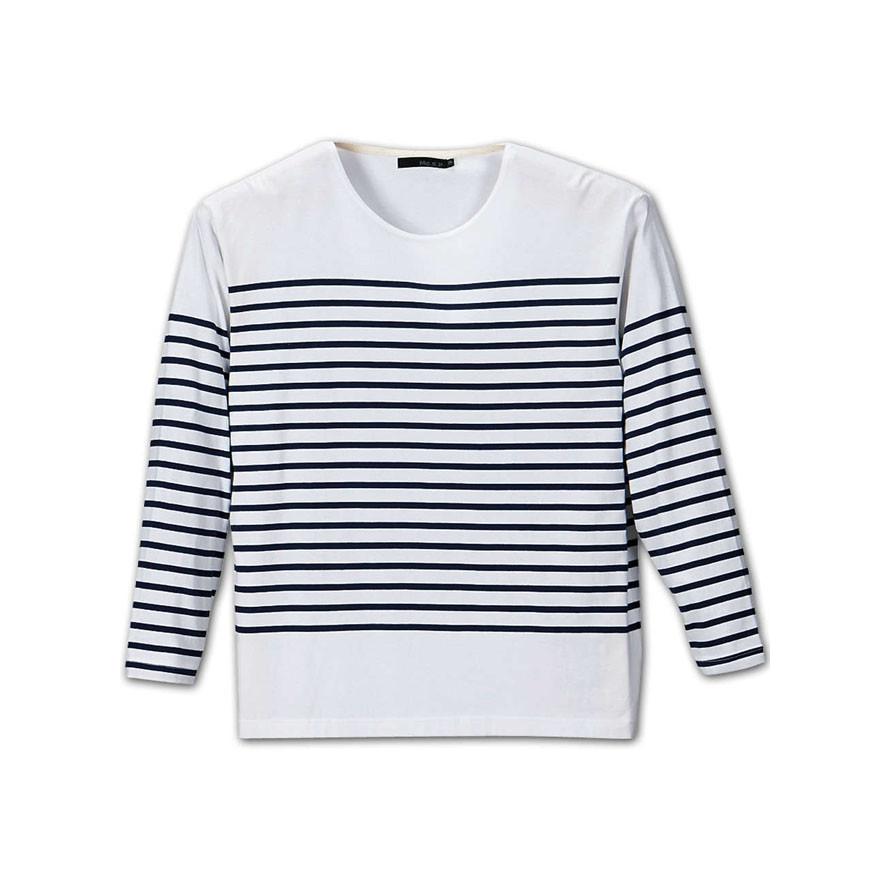 大きいサイズ メンズ 長袖Tシャツ 綿100％ボーダー |  | 01