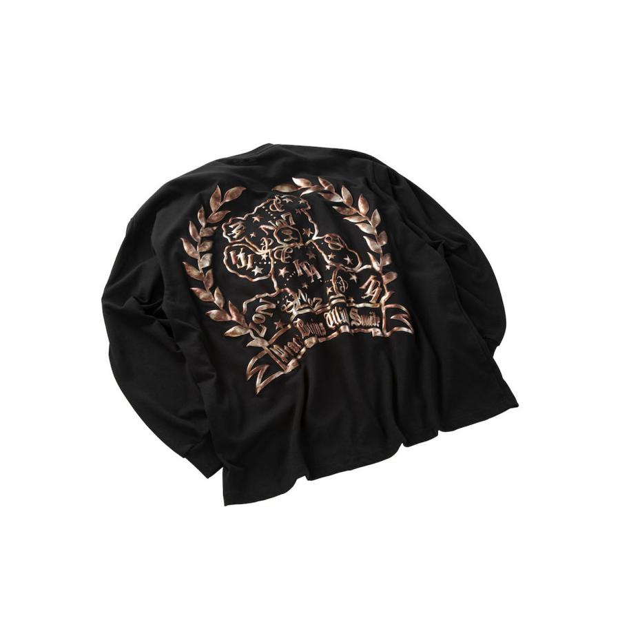 【大きいサイズ メンズ】in the attic(インジアティック) 刺繍 リブ（袖口）発泡箔プリント 長袖Tシャツ カットソー 3L/4L/5L/6L/ | in the attic | 06