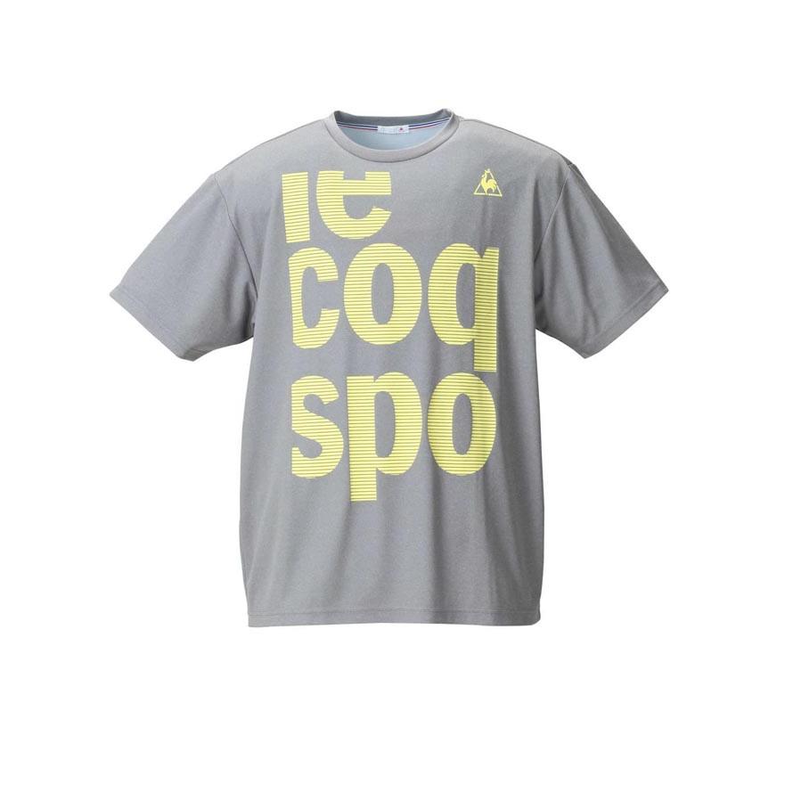 大きいサイズ 半袖Tシャツ メンズ  ロゴT プリント LE COQ SPORTIF ルコック 吸汗速乾 メッシュ スポーツ 黒 白 グレー 春 夏 3L 4L 5L 6L | le coq sportif | 01