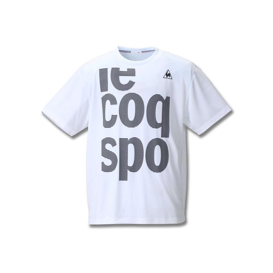 大きいサイズ 半袖Tシャツ メンズ  ロゴT プリント LE COQ SPORTIF ルコック 吸汗速乾 メッシュ スポーツ 黒 白 グレー 春 夏 3L 4L 5L 6L | le coq sportif | 03